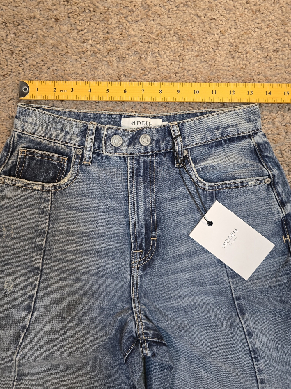 🔥 NWT Hidden Jeans Nori Wide Leg Front Seam Denim - Size 25 🔥 - Picture 7 of 15